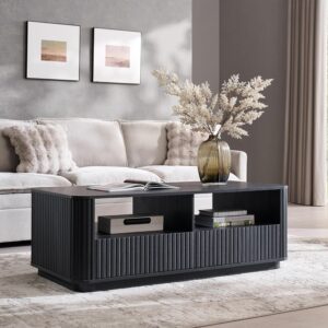 ACCOHOHO Mesa de Centro Rectangular Madera Almacenamiento
