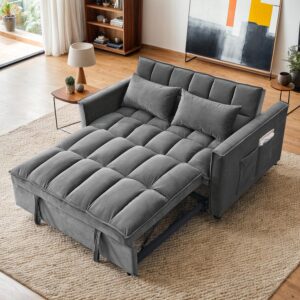 Sofá Cama Futón 3 En 1 Extraíble Biplaza Terciopelo Respaldo Ajustable Almacenamiento
