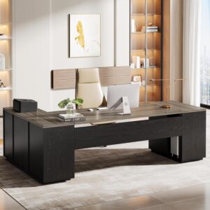 Tribesigns Escritorio en L 85.8" Con Cajones Con Archivador Con Almacenamiento