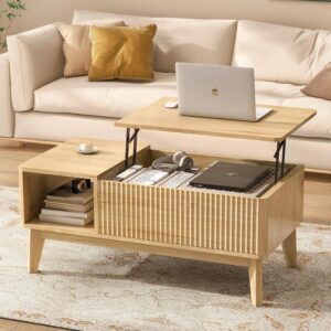 LYNCOHOME Mesa de Centro Tapa Elevable Almacenamiento