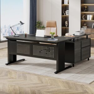 Tribesigns Escritorio en L 63" Con Cajones Con Archivador Con Almacenamiento