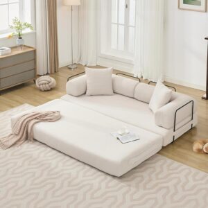 Sofá Cama Plegable Pana Beige
