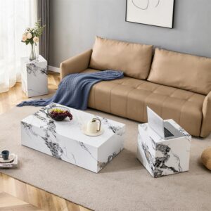 Mesa de Centro Mármol Sintético Gris