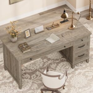 IDEALHOUSE Escritorio Doble Con Cajones Con Archivador Con Carga USB