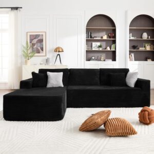 Sofá Seccional Forma L 108 Pulgadas Chaise Asiento Profundo Espuma Viscoelástica