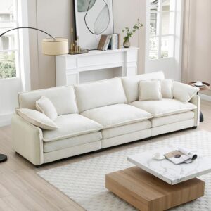 Sofá Modular 3 Plazas Mid-Century Moderno Pana Beige