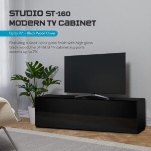 SONOROUS ST-160 Soporte de TV Premium Negro Alto Brillo