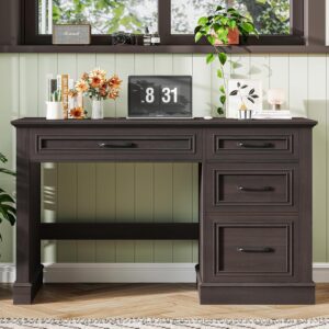 Vabches Escritorio Ejecutivo 47" Con Cajones Con Archivador, Espresso