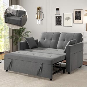 Sofá Cama 3 En 1 Extraíble Biplaza Terciopelo Gris Respaldo Ajustable