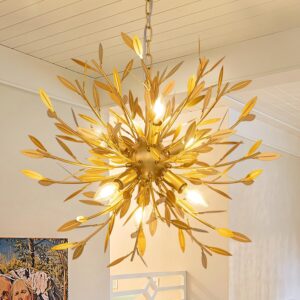 Wellmet Candelabro Sputnik Moderno Dorado 6 Luces