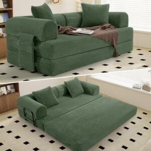 Sofá Cama Plegable Pana Verde