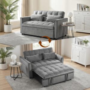 Sofá Cama 3 En 1 Extraíble Biplaza Terciopelo Respaldo Ajustable Almacenamiento
