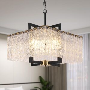 Lámpara Colgante Moderna Cristal Negro 16''