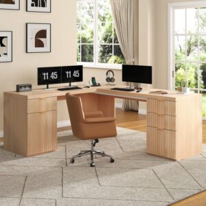 Escritorio en L 69" Con Cajones Con Archivador Con Carga USB Con Almacenamiento