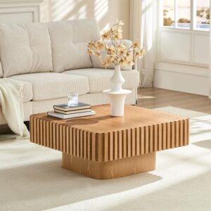 LKTART Mesa de Centro Cuadrada Madera Almacenamiento