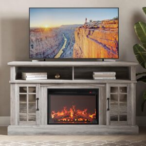 BELLEZE Soporte de TV Rústico con Chimenea de 23"