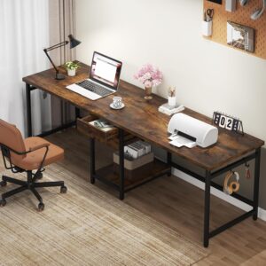 Tribesigns Escritorio Doble 79" Con Cajones Con Almacenamiento