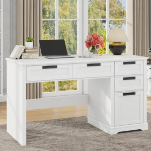 Vabches Escritorio Ejecutivo 55" Con Cajones Con Archivador Con Almacenamiento