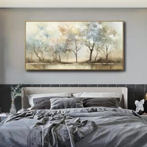VHMING Lienzo abstracto árbol retro, 30 x 60" con marco