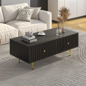 HedoAjim Mesa Auxiliar Rectangular Madera Almacenamiento