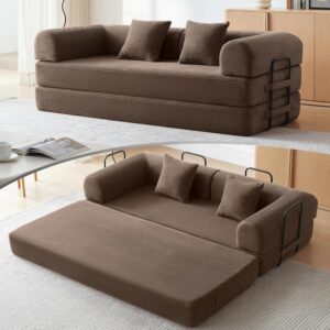 Sofá Cama Marrón Espuma Viscoelástica