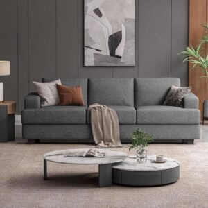 Sillón 89 Pulgadas 3 Plazas Gris
