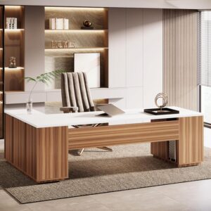 Tribesigns Escritorio en L 85.8" Con Cajones Con Archivador Con Almacenamiento