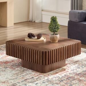 KEIKI Mesa de Centro Cuadrada Madera 32"