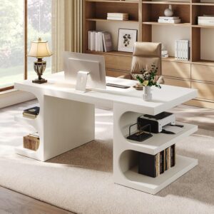 Tribesigns Escritorio Ejecutivo 63" Con Almacenamiento, Blanco