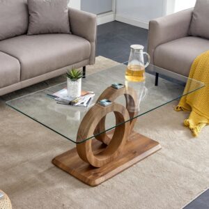 Mesa de Centro Vidrio Templado Natural