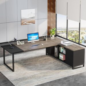 Tribesigns Escritorio en L 70.8" Con Archivador Con Almacenamiento