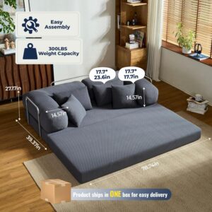 Sofá Cama 5 En 1 Extraíble Plegable 78 Pulgadas Sin Estructura