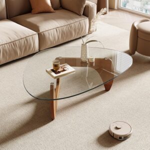 Honyee Morden Mesa de Centro Triangular Vidrio Templado