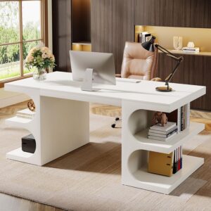 Tribesigns Escritorio Ejecutivo 63" Con Almacenamiento, Blanco
