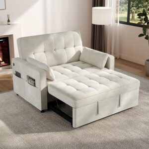 Sofá Cama 3 En 1 Plegable Terciopelo Respaldo Ajustable Almacenamiento USB