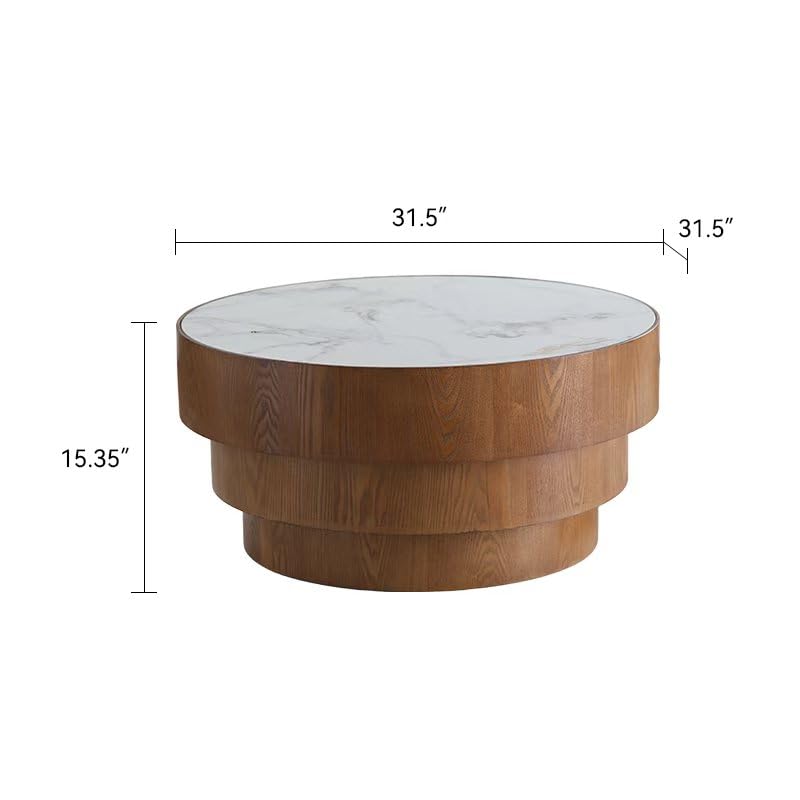 Mesa de centro redonda pequeña de 31.5 pulgadas con mesa central circular - Imagen 2