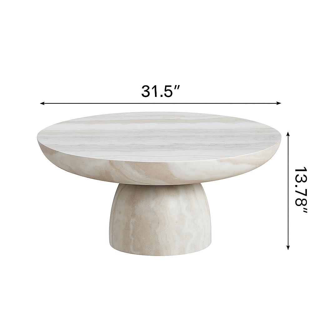 Mesa de Centro de Mármol Sintético con Forma de Hongo - Imagen 2