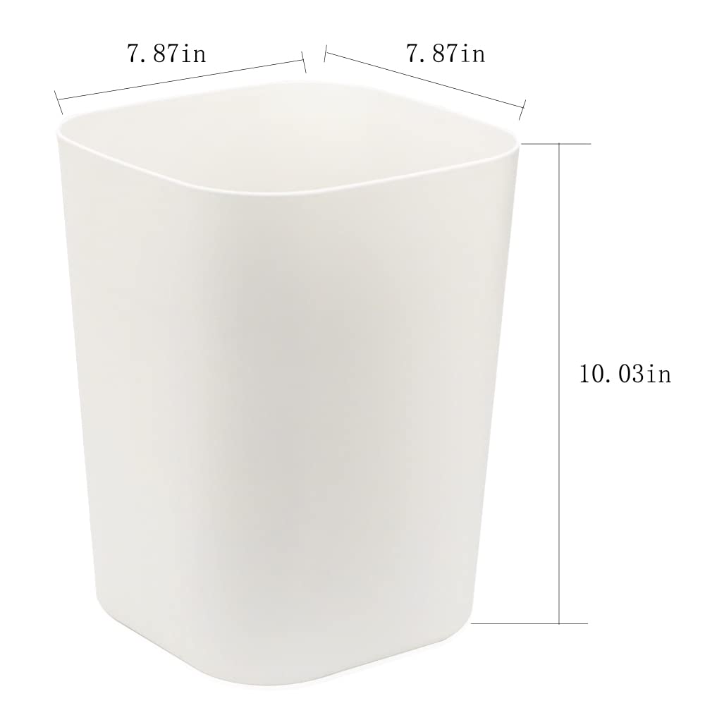 Besli Cubo de basura pequeño de 2 galones para baño, dormitorio, cocina, oficina (blanco - Imagen 2
