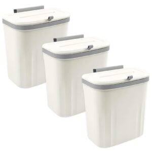 Paquete de 3 cubos de basura colgantes con tapa