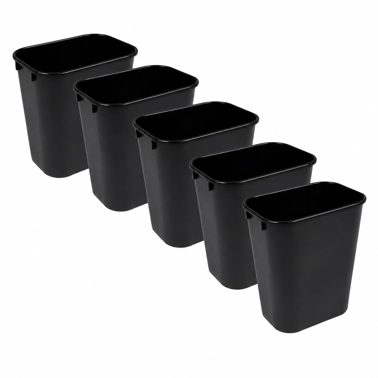 Cubo de basura de plástico negro de 3.5 galones para debajo del escritorio