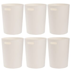 Lyellfe Paquete de 6 cubos de basura pequeños, papelera de plástico de 1.5