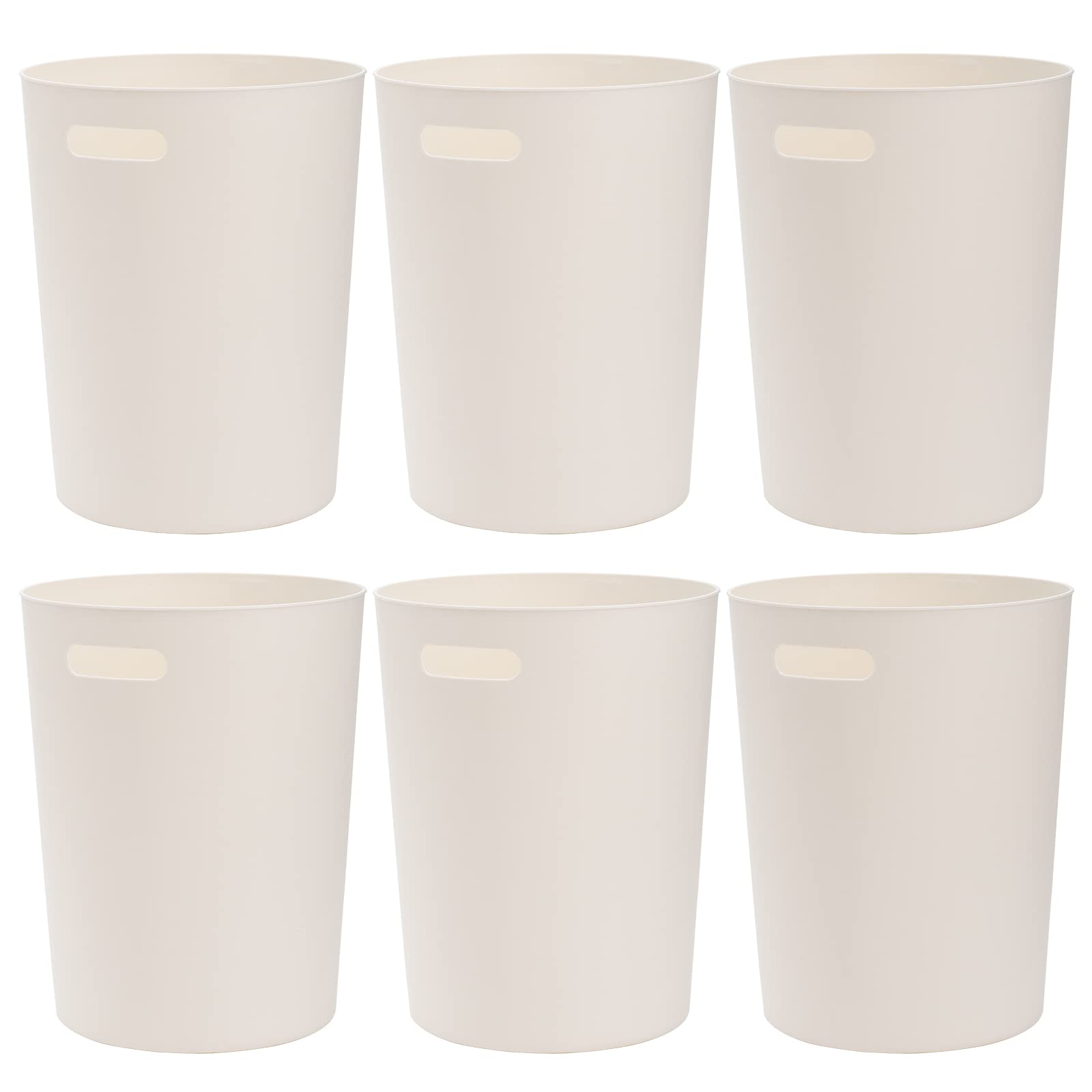 Lyellfe Paquete de 6 cubos de basura pequeños, papelera de plástico de 1.5