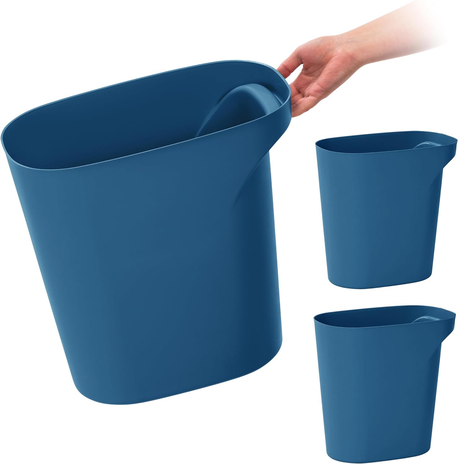 IRIS USA Cubo de basura pequeño con asa, 6 galones / 24 cuartos de galón, paquete de 3