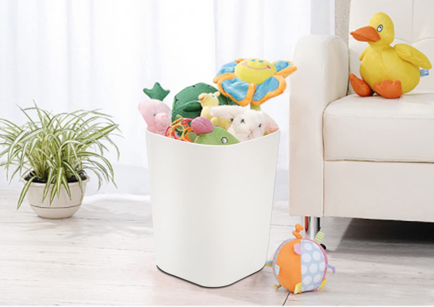 Besli Cubo de basura pequeño de 2 galones para baño, dormitorio, cocina, oficina (blanco - Imagen 5