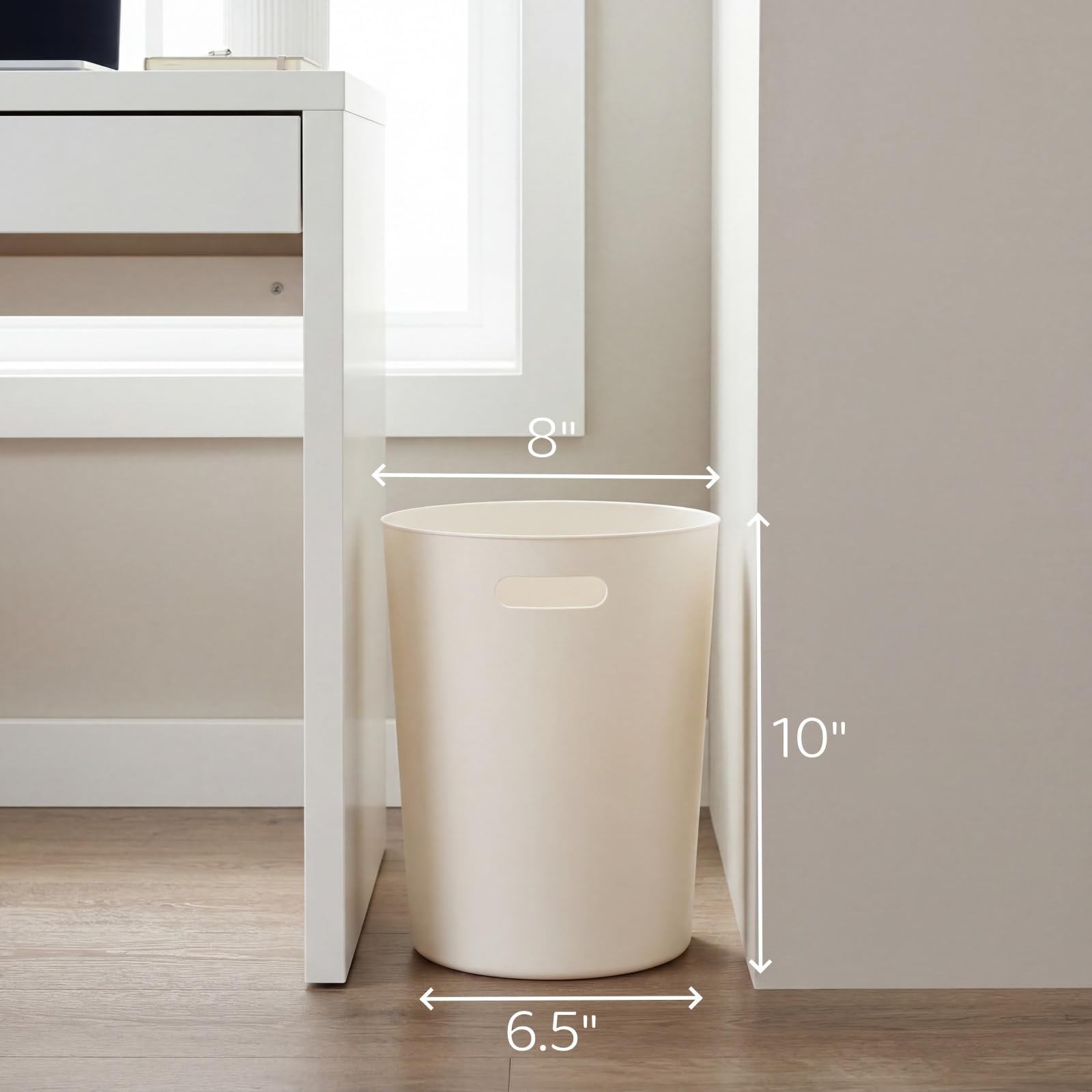 Lyellfe Paquete de 6 cubos de basura pequeños, papelera de plástico de 1.5 - Imagen 2