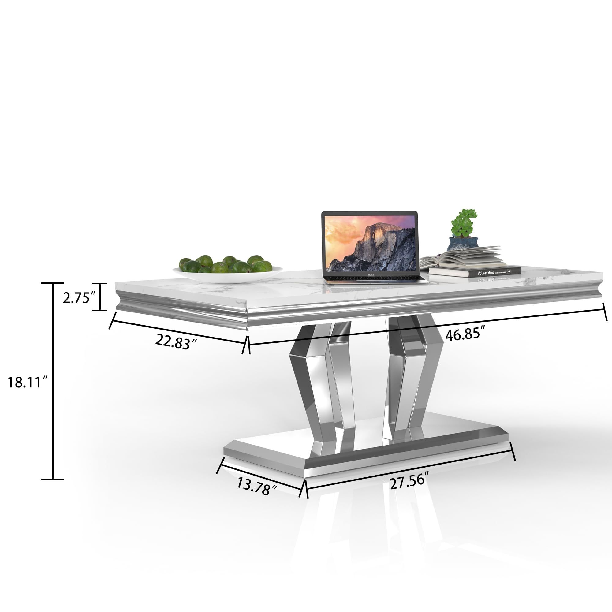 SSLine Moderna mesa de centro de 1 pieza para sala de estar - Imagen 2
