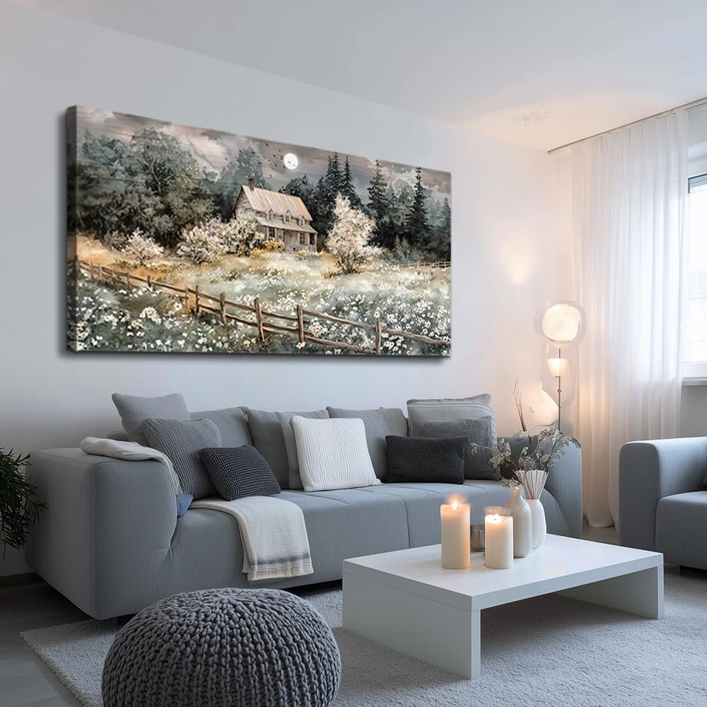 hyidecorart Decoración de pared para sala de estar, lienzo de granja, arte de pared - Imagen 3