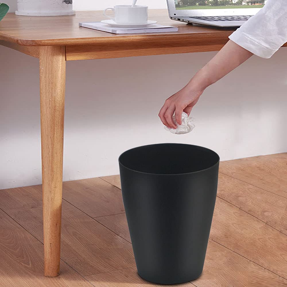 Feisco Cubo de basura pequeño, redondo de plástico, para baño, dormitorio, cocina - Imagen 5