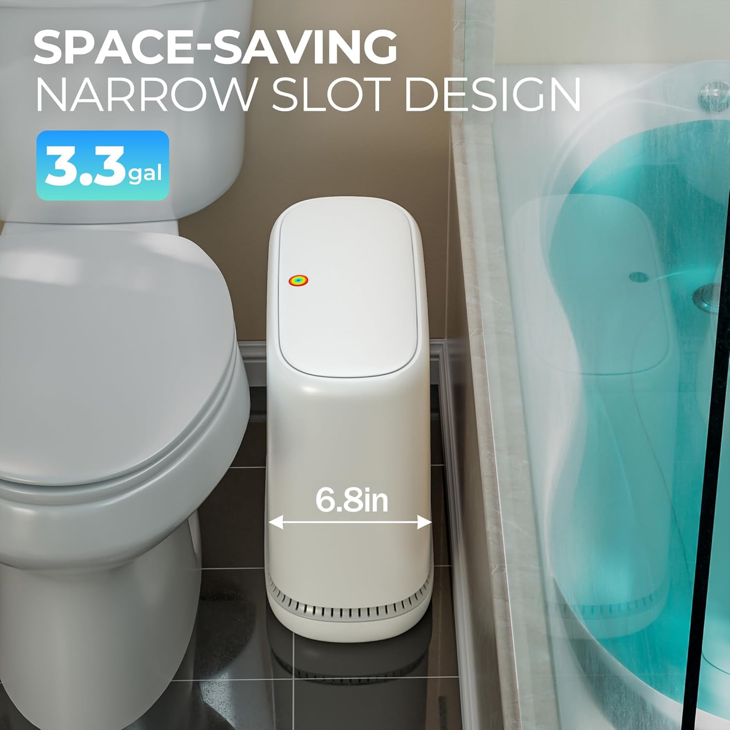 Cubo de basura pequeño para baño con tapa, control de olores - Imagen 4