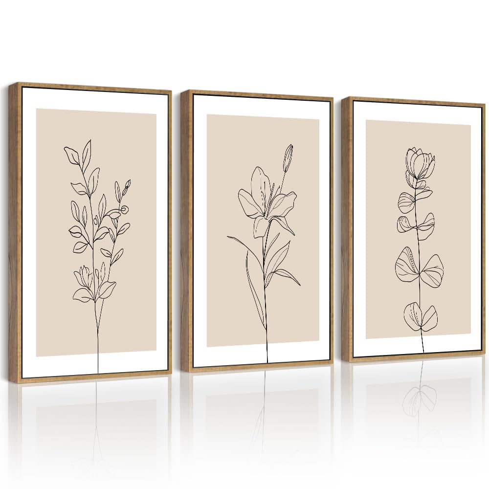 Drsoum - Ramo de flores enmarcado, arte retro, flores silvestres, cuadros botánicos